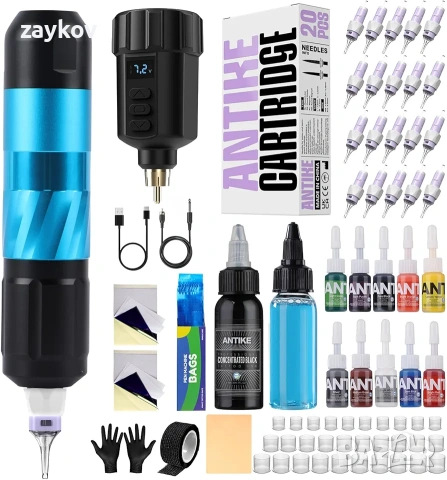 ANTIKE Безжичен комплект за татуировки Комплект за татуировки