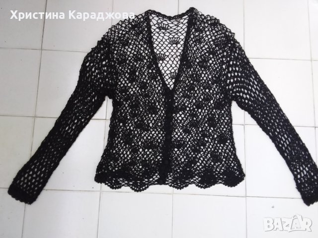 Комлект черен потник и плетена блуза