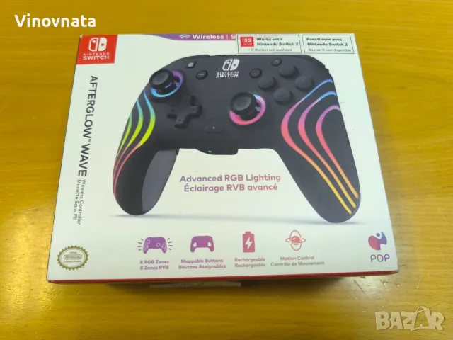 Контролер, Кабелен, PDP Afterglow Wave, за Nintendo Switch