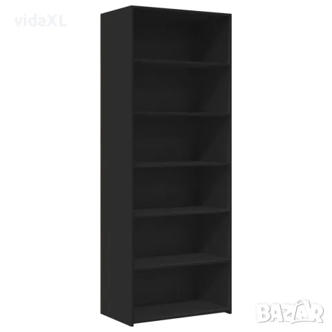 vidaXL Висок шкаф, черен, 70x41x185 см, инженерно дърво