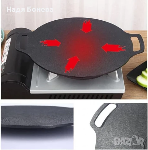 Многопластов тиган 34 см с незалепващо покритие, снимка 4 - Съдове за готвене - 51001085