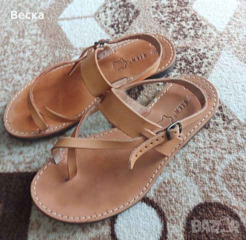 Естествена кожа дамски сандали, снимка 1