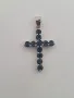 Сребърен Кръст със Сапфири/Изумруди, снимка 3