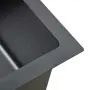 vidaXL Ръчно изработена кухненска мивка, черна, неръждаема стомана, снимка 7