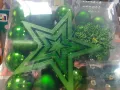 Комплект коледни украси за елха, Коледни украси в зелено 50 части, снимка 1