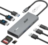 USB-C Докинг станция 9-в-1 за лаптоп – 2x HDMI 4K, USB 3.0, SD, 100W, снимка 1
