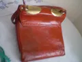 Винтидж стил на 80-те червена чанта с горна дръжка, снимка 5