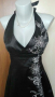 Черна рокля от сатен, гол гръб,със сребриста бродерия🍀❤M,M/L❤🍀арт.4106, снимка 4
