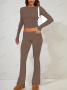 Дамски ежедневен едноцветен моден комплект с дълъг ръкав, 4цвята , снимка 4
