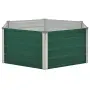 vidaXL Повдигната леха, 129x129x45 см, поцинкована стомана, зелена, снимка 2