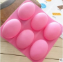 6 Елипс Овал Яйце яйца калъп силиконов молд форма гипс сапун , снимка 1 - Форми - 36308101