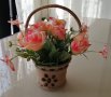 Кошничка с цветя - ръчна изработка - прекрасен подарък за Вашия празник, снимка 4