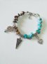 Много красива Бохо гривна със скъпоценни камъни Тюркоази и Тигрово око, снимка 5