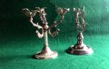 Миниатюрни стари посребрени свещници със херувим -ангел, снимка 5