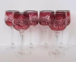 Немски сервиз чаши за ракия и аперитив - 6 броя цветно стъкло  , снимка 1