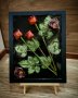 Ръчно изработена картина залята с епоксидна смола( 3 рози) , снимка 1 - Картини - 44202596
