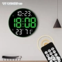 LED стенен часовник DS-3813L с време, седмица, температура, влажност+дистанционно, снимка 2