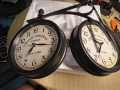 Двустранен античен стенен часовник за гарата 1.2 кг, тих, снимка 9