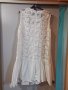 Бяла рокля нашита с перли и дантела , снимка 8