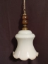 Красив полилей с голям бял стъклен абажур, снимка 2