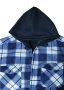 Карирана риза с качулка и подплата от полар, снимка 3