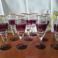 Ретро стъклени чаши за вино , снимка 2 - Антикварни и старинни предмети - 41777007