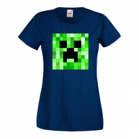 Дамска тениска Creeper Face 2 майнкрафт Minecraft,Игра,Забавление,подарък,Изненада,Рожден Ден., снимка 8 - Тениски - 36520628