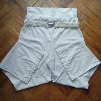 Дамски копринен панталон с висока талия / еластична материя, голям размер , снимка 3 - Панталони - 36302203
