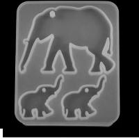 Слон слонче 3 слончета силиконов молд форма фондан смола шоколад гипс висулка колие декор, снимка 2 - Форми - 44518846