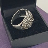 Красив сребърен пръстен роза #ДТ, снимка 3 - Пръстени - 44327047
