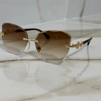 Слънчеви очила с кафеви стъкла и златни елементи LV, снимка 2 - Слънчеви и диоптрични очила - 44751096