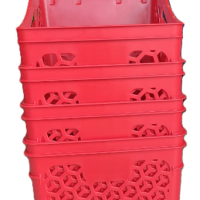 ПРОМО!!! PVC кошница за пазаруване с колела, червена 75 литра, снимка 3 - Оборудване за магазин - 44837913