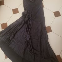 Черна сатенена рокля с красив гръб, снимка 6 - Рокли - 42400050