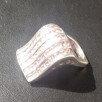Уникален сребърен пръстен проба 925 / морганит, снимка 1 - Пръстени - 40455917
