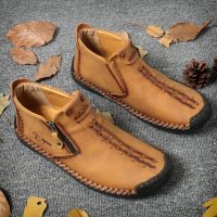 Ръчно изработени кожени мъжки обувки,подметка 100 % каучук, снимка 2 - Спортно елегантни обувки - 41832836