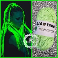 Удивително Светещо Влакно / Прежда за Коса - GLOW Yarn Hair Braids! КОД : glow9 💗 👑 💋, снимка 1 - Аксесоари за коса - 41720736