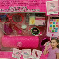 Детски комплект за игра: Детска дамска чанта с аксесоари и мобилен телефон, снимка 1 - Играчки за стая - 35900448