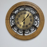 стенен часовник дърво/ковано желязо , снимка 3 - Стенни часовници - 44482922