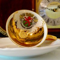 Чаша с чиния баварски порцелан 24 k Gold. , снимка 6 - Чаши - 42310243