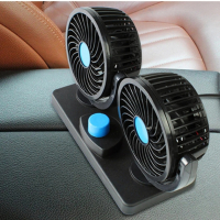 Вентилатор с две перки, охладител за кола, 4 инча, 12V или 24V черен , снимка 1 - Аксесоари и консумативи - 36272588