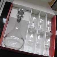 чаши и бутилка комплект - сервиз за аперетив кристално стъкло, снимка 7 - Сервизи - 40938418