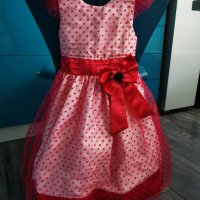 Официална рокля с тюл и дантела в цикламено/розово размер 116, снимка 1 - Детски рокли и поли - 41100490