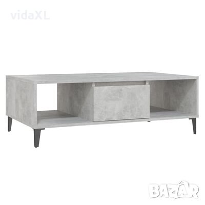 vidaXL Маса за кафе, бетонно сива, 103,5x60x35 см, ПДЧ（SKU:806026, снимка 1