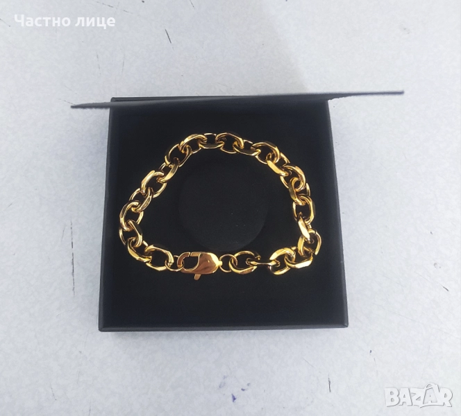 Нова луксозна златиста гривна от медицинска стомана, снимка 1