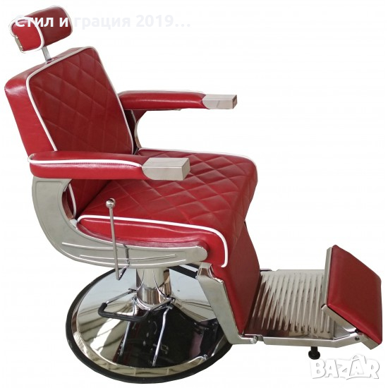 Бръснарски стол Hermes - S68R - червен, снимка 1