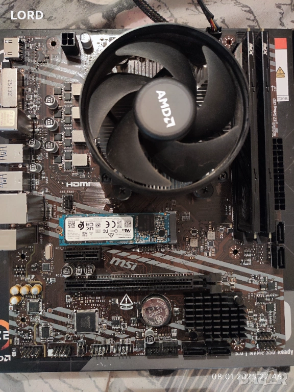 Комплект Ryzen 5 5600X, Msi A520M Pro, RAM 16GB DDR4 3200, SSD 256GB NVME, снимка 1