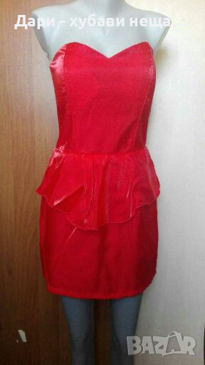 Официална червена рокля с пеплум💕👗 L р-р💕👗 ПРОМОЦИЯ 8лв.❤  код 047, снимка 1