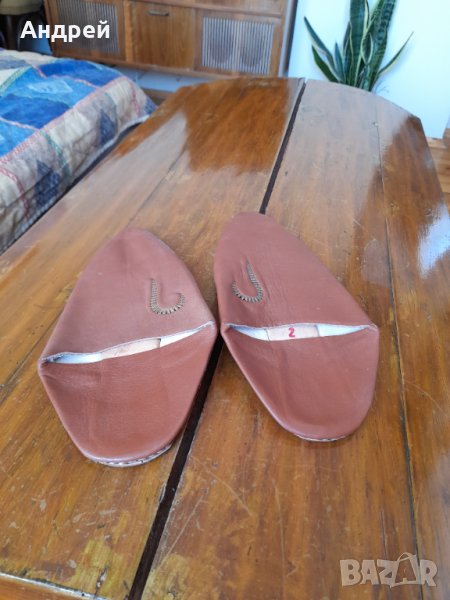 Стари дамски кожени пантофи,чехли #3, снимка 1