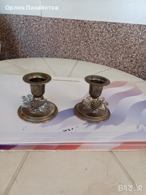 старинни църковни свещници - 2 броя, снимка 1