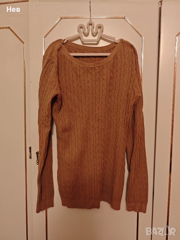 Меко пуловерче в кафява гама, снимка 1